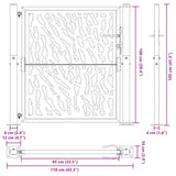 Garden Gate Black 100x100 cm Steel Trace Design - Extra Image
