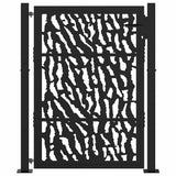 Garden Gate Black 100x125 cm Steel Trace Design - Side View