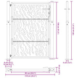 Garden Gate Black 100x125 cm Steel Trace Design