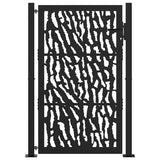 Garden Gate Black 100x150 cm Steel Trace Design - Side View