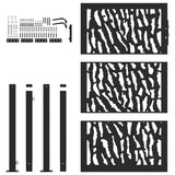 Garden Gate Black 100x150 cm Steel Trace Design