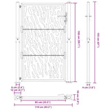 Garden Gate Black 100x150 cm Steel Trace Design - Extra Image