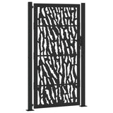 Garden Gate Black 100x175 cm Steel Trace Design - Front View