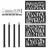 Garden Gate Black 100x175 cm Steel Trace Design - Top-Down View
