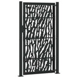 Garden Gate Black 100x175 cm Steel Trace Design - Rear View