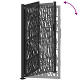 Garden Gate Black 100x175 cm Steel Trace Design - Close-Up Angle