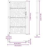 Garden Gate Black 100x175 cm Steel Trace Design