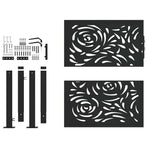 Garden Gate Black 100x100 cm Steel Flame Design