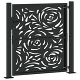 Garden Gate Black 100x100 cm Steel Flame Design
