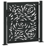 Garden Gate Black 100x100 cm Steel Flame Design