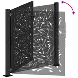 Garden Gate Black 100x100 cm Steel Flame Design - Close-Up Angle