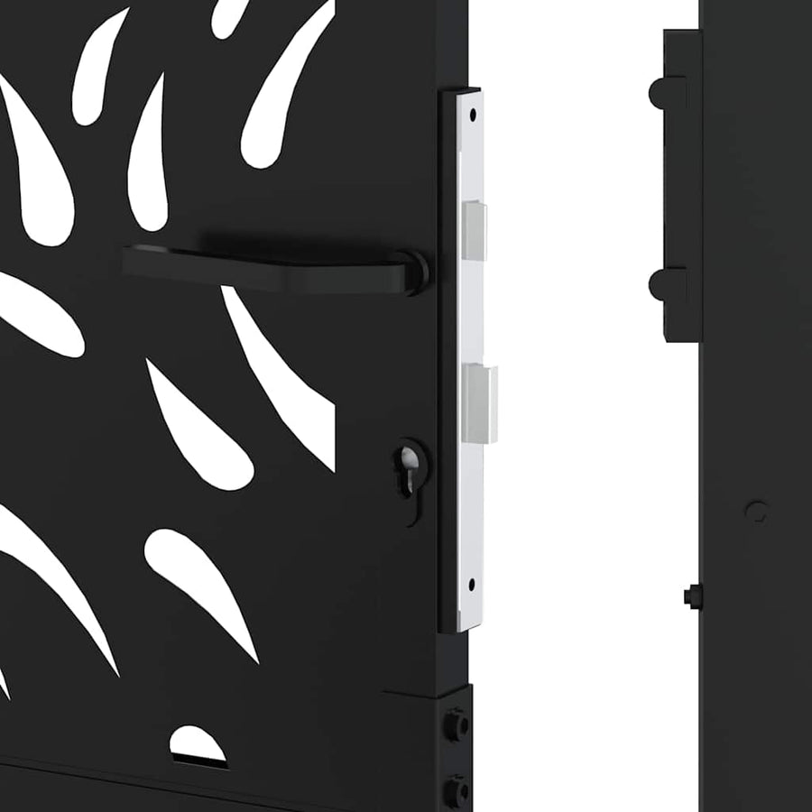 Garden Gate Black 100x100 cm Steel Flame Design