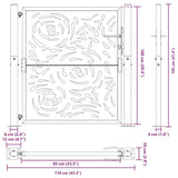 Garden Gate Black 100x100 cm Steel Flame Design - Extra Image