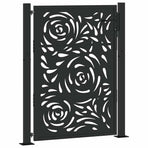 Garden Gate Black 100x125 cm Steel Flame Design