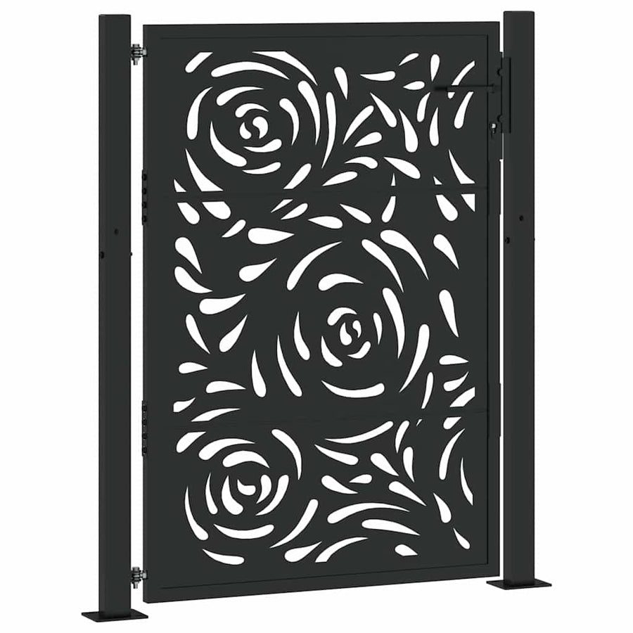 Garden Gate Black 100x125 cm Steel Flame Design