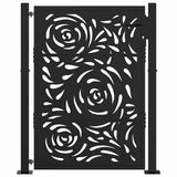 Garden Gate Black 100x125 cm Steel Flame Design - Side View