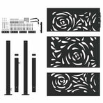 Garden Gate Black 100x125 cm Steel Flame Design