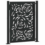 Garden Gate Black 100x125 cm Steel Flame Design