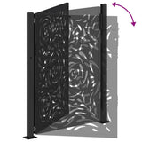 Garden Gate Black 100x125 cm Steel Flame Design - Close-Up Angle