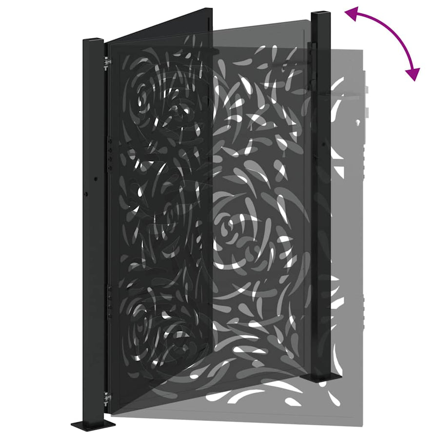 Garden Gate Black 100x125 cm Steel Flame Design