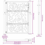 Garden Gate Black 100x125 cm Steel Flame Design - Extra Image