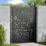 Garden Gate Black 100x125 cm Steel Flame Design