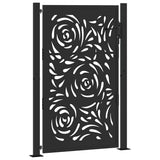 Garden Gate Black 100x150 cm Steel Flame Design - Front View