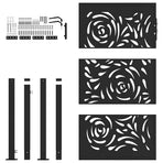 Garden Gate Black 100x150 cm Steel Flame Design