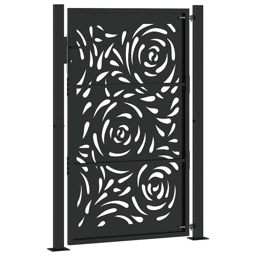Garden Gate Black 100x150 cm Steel Flame Design