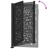 Garden Gate Black 100x150 cm Steel Flame Design - Close-Up Angle