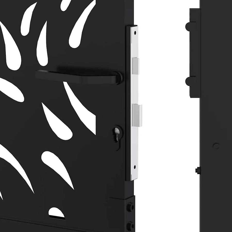Garden Gate Black 100x150 cm Steel Flame Design