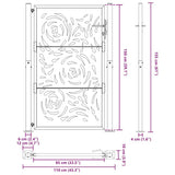 Garden Gate Black 100x150 cm Steel Flame Design - Extra Image