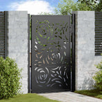 Garden Gate Black 100x150 cm Steel Flame Design