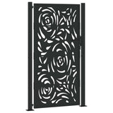 Garden Gate Black 100x175 cm Steel Flame Design - Front View