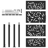 Garden Gate Black 100x175 cm Steel Flame Design - Top-Down View