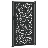 Garden Gate Black 100x175 cm Steel Flame Design - Rear View