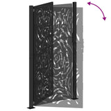Garden Gate Black 100x175 cm Steel Flame Design - Close-Up Angle