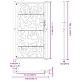 Garden Gate Black 100x175 cm Steel Flame Design - Extra Image