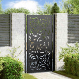Garden Gate Black 100x175 cm Steel Flame Design