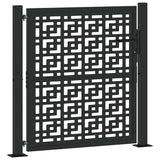 Garden Gate Black 100x100 cm Steel Cross Design - Front View