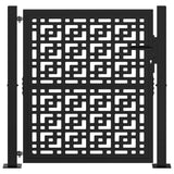 Garden Gate Black 100x100 cm Steel Cross Design