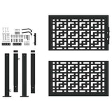 Garden Gate Black 100x100 cm Steel Cross Design - Top-Down View