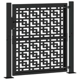 Garden Gate Black 100x100 cm Steel Cross Design