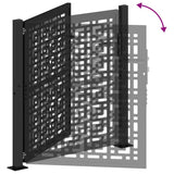 Garden Gate Black 100x100 cm Steel Cross Design - Close-Up Angle