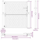 Garden Gate Black 100x100 cm Steel Cross Design - Extra Image