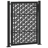 Garden Gate Black 100x125 cm Steel Cross Design