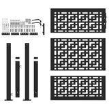 Garden Gate Black 100x125 cm Steel Cross Design - Top-Down View