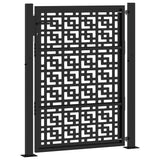 Garden Gate Black 100x125 cm Steel Cross Design - Rear View