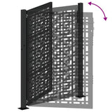 Garden Gate Black 100x125 cm Steel Cross Design - Close-Up Angle