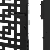 Garden Gate Black 100x125 cm Steel Cross Design - Low Angle